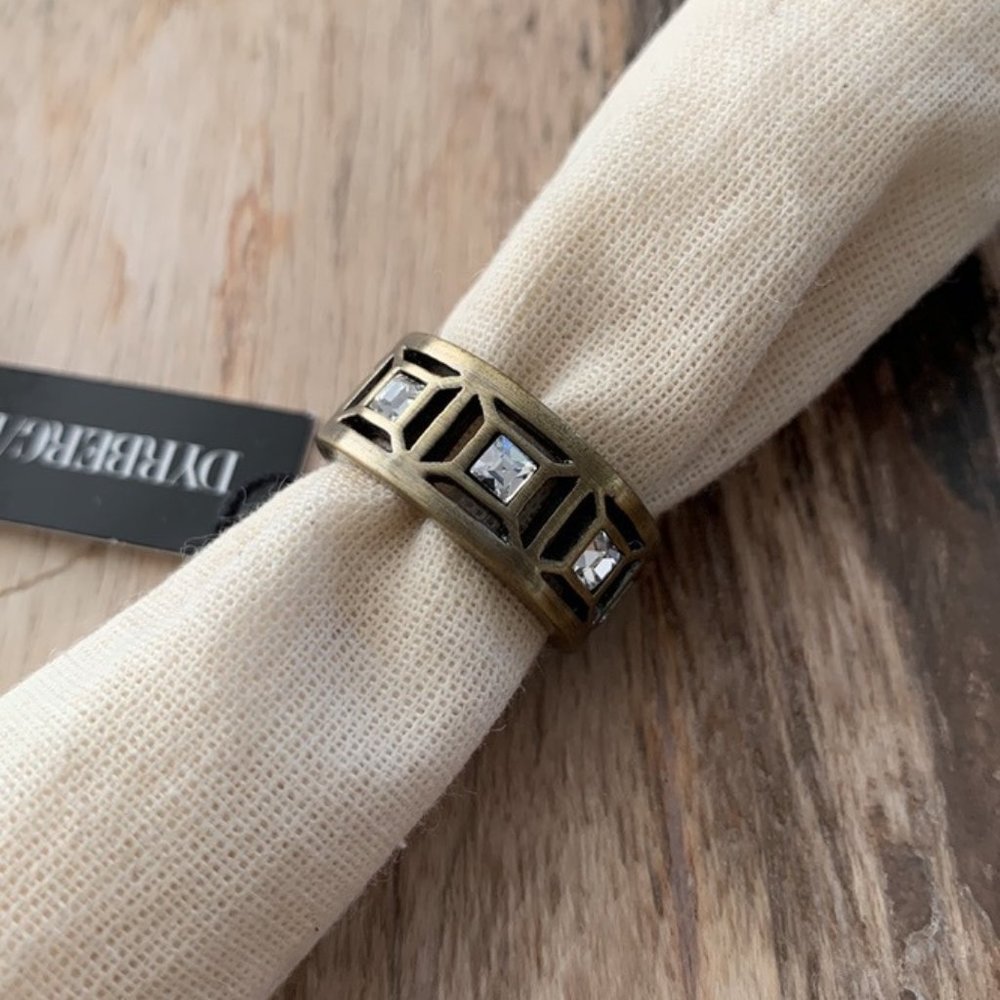 Dyrberg/Kern Daniella ring in Antique Bronze and Swarovski crystals